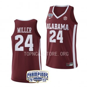 Men's Alabama Crimson Tide #24 Brandon Miller Crimson 2023 SEC NCAA College Basketball Jersey 2403TCAZ7